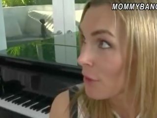 Fellow caught her GF Allie fucking her busty piano teacher