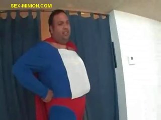 Fat Superhero Gets Blowjob from Blonde
